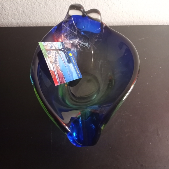 GORGEOUS NEW White Cristal Murano Italy 8" Sommerso Bowl. - Picture 4 of 9